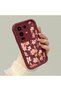Infinix Note 50 Pro 4G-Compatible High-Quality Burgundy Case with a Scattered Yellow-Pink Floral Pattern - 2