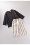 Transitional Striped Set, Ages 2–10, Anthracite and Green Stripes
