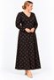 Brown Line Floral Patterned Cuped Comfortable Stylish Hijab Plus Size Mother's Dress - 7