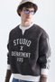 Contrast Collar Oversize Sweatshirt - 3