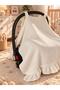 4-Ply Muslin Stroller Cover, 110x80 cm, Ecru | Baby Carrier Cover with Ruffle Detail - 4