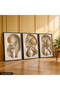 Gold Circle and Plant in Vase 3 Piece Wooden Framed Painting Act - 2