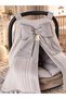Crocheted Piqué Stroller Cover and Stroller Cushion 2-Piece Set | Ruffled and With a Bow Detail on the Baby Car Seat Cover - 2