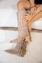 Dietra Tasseled Fringe-Detail Square-Toe Boots with Thick Heel - 3