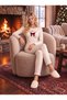 Cotton Soft-Touch Patterned Fabric Round-Neck Long-Sleeve Women's Pajama Set - 2