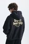 Boxy Fit Lettered Hooded Sweatshirt - 6