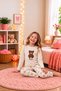 Cotton Soft-Touch Patterned Fabric Round-Neck Long-Sleeve Women's Pajama Set - 3