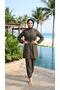 Adjustable-Waist, Elastic-Waisted, Water-Repellent Fabric, 3-Piece Fully Covering Modest Swimwear Hijab Burkini - 7