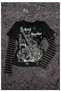 Rock Together Gray and Black Striped Long-Sleeved Grunge Blouse