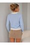 Women's Polo Collar Zipper-Front Openwork Patterned Knit Sweater 12522 - 3