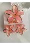 HAIR CLIP - 3-PIECE SET, DARK PINK LOTUS FLOWER HAIR CLIPS (1 PIECE 8 CM, 2 PIECES 4 CM)