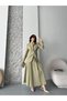 Women's Gold Button-Front Blazer and Long Skirt Set—Stylish Two-Piece Set with a Zipper Skirt - 2