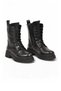 Women's Zip-Up Boots 238075 Black Leather - 4