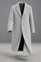 Men’s Classic-Collar Winter Melton Coat, Gray Coat - 3