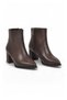 Coffee-Colored Faux Leather Women's Boots 343126 Z - 4