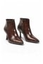 Women's Stiletto Heel Zip-Up Boots, 448237, Coffee-Colored Crocodile Print - 4