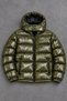 Men's Khaki Winter Jacket with Hood, Padded Design, and Zipper - 4