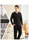 REALMOOD Men's Black 100% Cotton Button-Down Pajama Set – Long-Sleeved, Red Piped, Top with Pockets, Relaxed Fit - 2