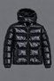 Men's Black Winter Jacket with Hood, Padded Design, and Zipper