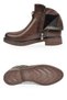 Women's Zip-Up Boots 354250 Coffee-Brown - 5