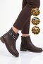 Women's Zip-Up Boots 636203 Coffee Emerald - 3