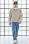Men's Shirt Collar Button-Front Melton Cream Jacket - 4