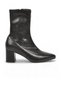 Women's Mid-Heel Zip-Up Boots, 291245, Black Leather - 2