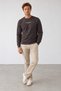 New season klok men's regular fit crew neck pique sweatshirt. - 2