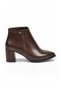 Coffee-Colored Faux Leather Women's Boots PC-54984 Z - 2