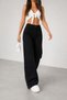 Women's Black Stretch Wide-Leg High-Waisted Jeans with Wide-Leg Fit, Relaxed Fit, Denim Pants Featuring Hello Kitty - 4