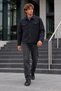 Men's Double-Breasted, Jacket made from thick fabric in charcoal grey, with two chest pockets - 6