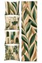 Modern Botanical Leaf-Patterned 4-Piece Cushion Cover Set + 1 Table Runner Set in Green and Cream Tones – 43x43 cm Reversible Cushion Covers, 40x140 cm Table Runner - 3