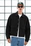 Men's Oversized Black Transitional Jacket with Pockets