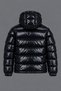 Men's Black Winter Jacket with Hood, Padded Design, and Zipper - 3