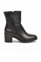Women's Thick Heel Zip-Up Boots, 224572, Black Leather - 2