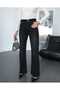 Women's Black Belted High-Waisted Flared Distressed Jeans - 7