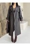 Women's Leather Trench Coat with Long Belt, Patchwork Design, and Back Slit—Stylish Transitional Outerwear - 3
