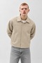 Men's Wool-Look Short Casual Jacket with Pockets and Buttons - 2
