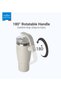 Temp Guard Vacuum Insulated Travel Mug – 180° Rotating Handle Tumbler, 24H Cold & 12H Hot, 950ml -Light Gray - 2