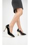 Gold Pointed-Toe Stiletto Women's Heeled Shoes - 3