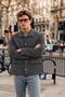 Men's Button-Front Melton Cashmere Casual Charcoal Grey Jacket - 6
