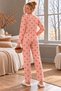 Women's Cherry-Print Thermal Fabric Ultra-Soft Crew-Neck Knit Pajama Set - 3