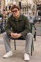 Men's Button-Front Melton Casual Khaki Jacket - 5