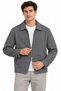 Men's Herringbone-Patterned Cashmere Shirt-Collar Jacket with Two-Way Zipper - Black - 4