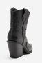 Women's pointed-toe western-style heeled boots, genuine leather, sedona black. - 3