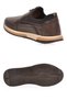 Men's Coffee Genuine Leather Casual Shoes with Side Elastic Bands 42170 - 5