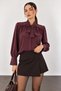 Modal Fabric Shirt with a Scarf - 3