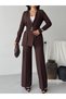 Women's Belt Detail Jacket and Pants Set—Stylish, Modern-Cut Two-Piece Set - 7