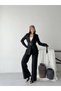Women's Belt Detail Jacket and Pants Set—Stylish, Modern-Cut Two-Piece Set - 3