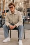 Men's Button-Front Melton Casual Cream Jacket - 6